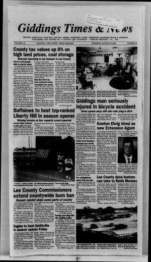 Giddings Times & News (Giddings, Tex.), Vol. 119, No. 13, Ed. 1 Thursday, August 28, 2008