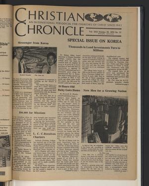 Primary view of object titled 'Christian Chronicle (Nashville, Tenn.), Vol. 30, No. 21, Ed. 1 Tuesday, October 23, 1973'.