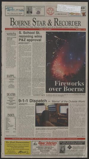 Primary view of object titled 'Boerne Star & Recorder (Boerne, Tex.), Vol. 101, No. 54, Ed. 1 Friday, July 6, 2007'.