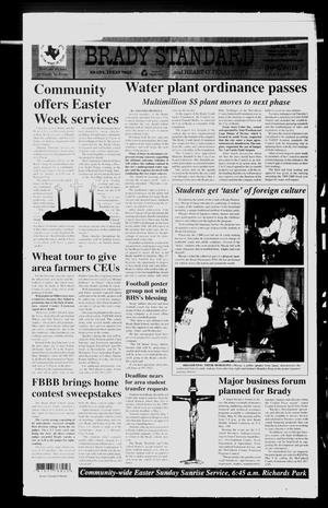 Primary view of object titled 'Brady Standard and Heart O' Texas News (Brady, Tex.), Vol. 91, No. 30, Ed. 1 Friday, April 21, 2000'.