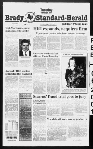Primary view of object titled 'Brady Standard-Herald and Heart O' Texas News (Brady, Tex.), Ed. 1 Tuesday, February 6, 2001'.