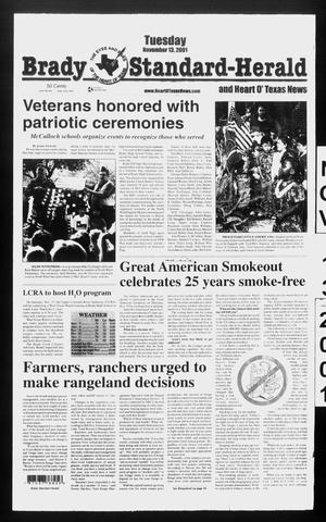 Brady Standard-Herald and Heart O' Texas News (Brady, Tex.), Ed. 1 Tuesday, November 13, 2001