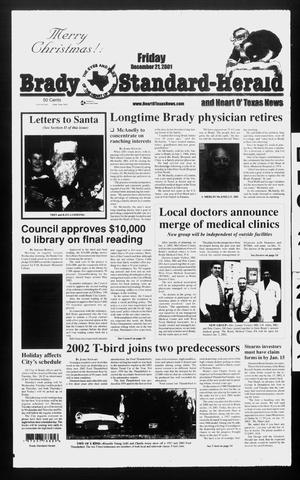 Primary view of object titled 'Brady Standard-Herald and Heart O' Texas News (Brady, Tex.), Ed. 1 Friday, December 21, 2001'.