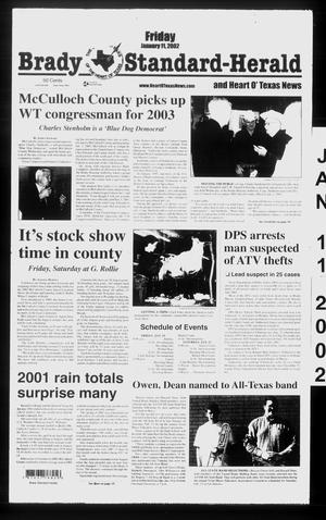 Primary view of object titled 'Brady Standard-Herald and Heart O' Texas News (Brady, Tex.), Ed. 1 Friday, January 11, 2002'.