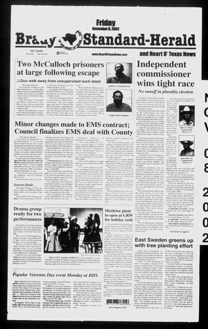 Primary view of object titled 'Brady Standard-Herald and Heart O' Texas News (Brady, Tex.), Ed. 1 Friday, November 8, 2002'.