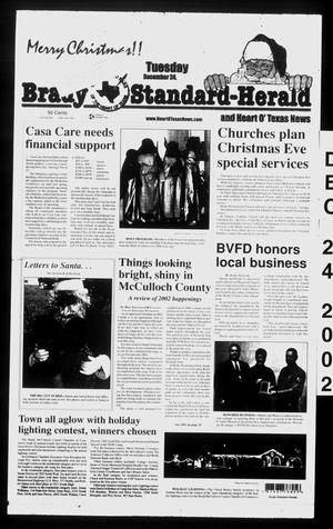 Primary view of object titled 'Brady Standard-Herald and Heart O' Texas News (Brady, Tex.), Ed. 1 Tuesday, December 24, 2002'.