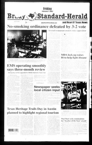 Primary view of object titled 'Brady Standard-Herald and Heart O' Texas News (Brady, Tex.), Ed. 1 Friday, February 7, 2003'.