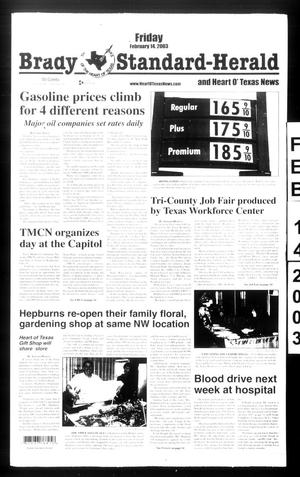 Brady Standard-Herald and Heart O' Texas News (Brady, Tex.), Ed. 1 Friday, February 14, 2003