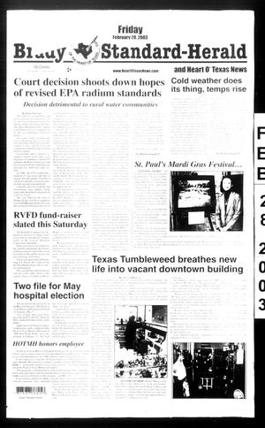Primary view of object titled 'Brady Standard-Herald and Heart O' Texas News (Brady, Tex.), Ed. 1 Friday, February 28, 2003'.