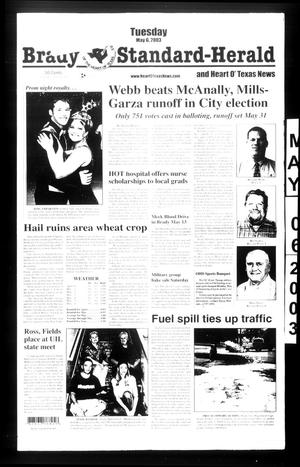 Primary view of object titled 'Brady Standard-Herald and Heart O' Texas News (Brady, Tex.), Ed. 1 Tuesday, May 6, 2003'.