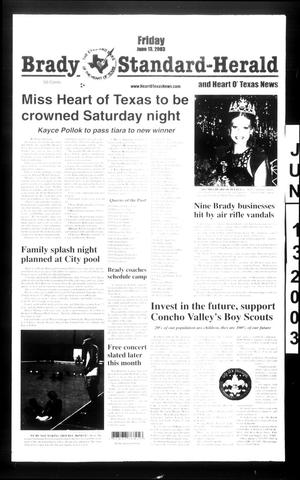 Brady Standard-Herald and Heart O' Texas News (Brady, Tex.), Ed. 1 Friday, June 13, 2003