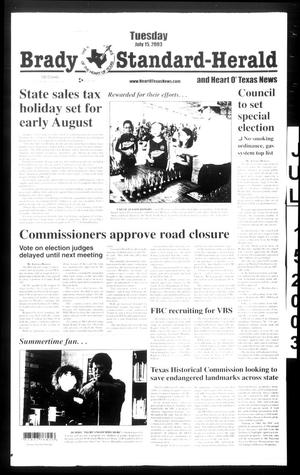 Primary view of object titled 'Brady Standard-Herald and Heart O' Texas News (Brady, Tex.), Ed. 1 Tuesday, July 15, 2003'.