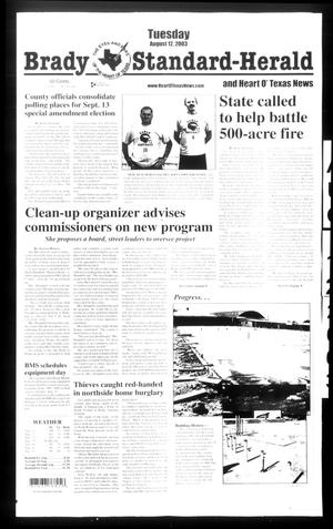 Primary view of object titled 'Brady Standard-Herald and Heart O' Texas News (Brady, Tex.), Ed. 1 Tuesday, August 12, 2003'.