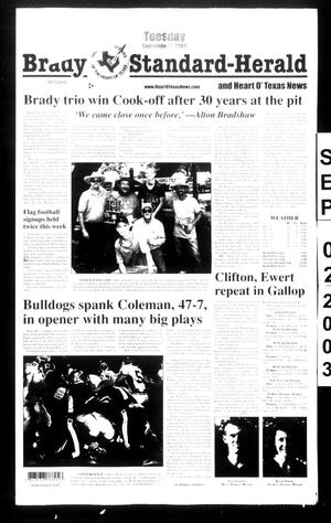 Brady Standard-Herald and Heart O' Texas News (Brady, Tex.), Ed. 1 Tuesday, September 2, 2003