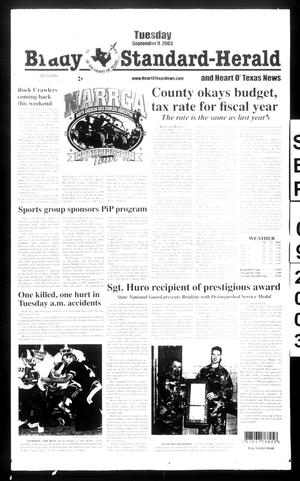 Brady Standard-Herald and Heart O' Texas News (Brady, Tex.), Ed. 1 Tuesday, September 9, 2003