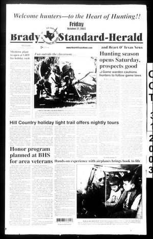 Brady Standard-Herald and Heart O' Texas News (Brady, Tex.), Ed. 1 Friday, October 31, 2003