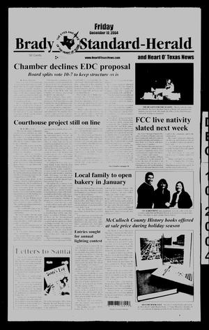 Primary view of object titled 'Brady Standard-Herald and Heart O' Texas News (Brady, Tex.), Ed. 1 Friday, December 10, 2004'.