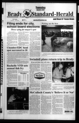 Primary view of object titled 'Brady Standard-Herald and Heart O' Texas News (Brady, Tex.), Ed. 1 Tuesday, March 8, 2005'.