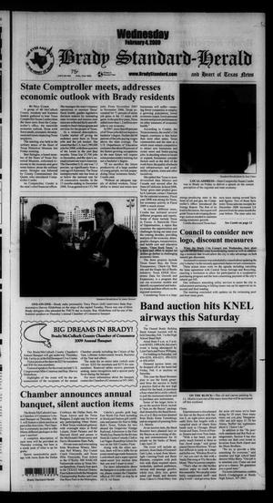 Primary view of object titled 'Brady Standard-Herald and Heart of Texas News (Brady, Tex.), Ed. 1 Wednesday, February 4, 2009'.