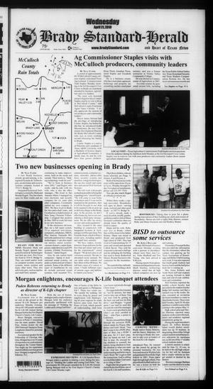 Primary view of object titled 'Brady Standard-Herald and Heart of Texas News (Brady, Tex.), Ed. 1 Wednesday, April 21, 2010'.