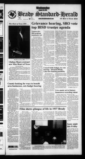 Primary view of object titled 'Brady Standard-Herald and Heart of Texas News (Brady, Tex.), Ed. 1 Wednesday, August 18, 2010'.