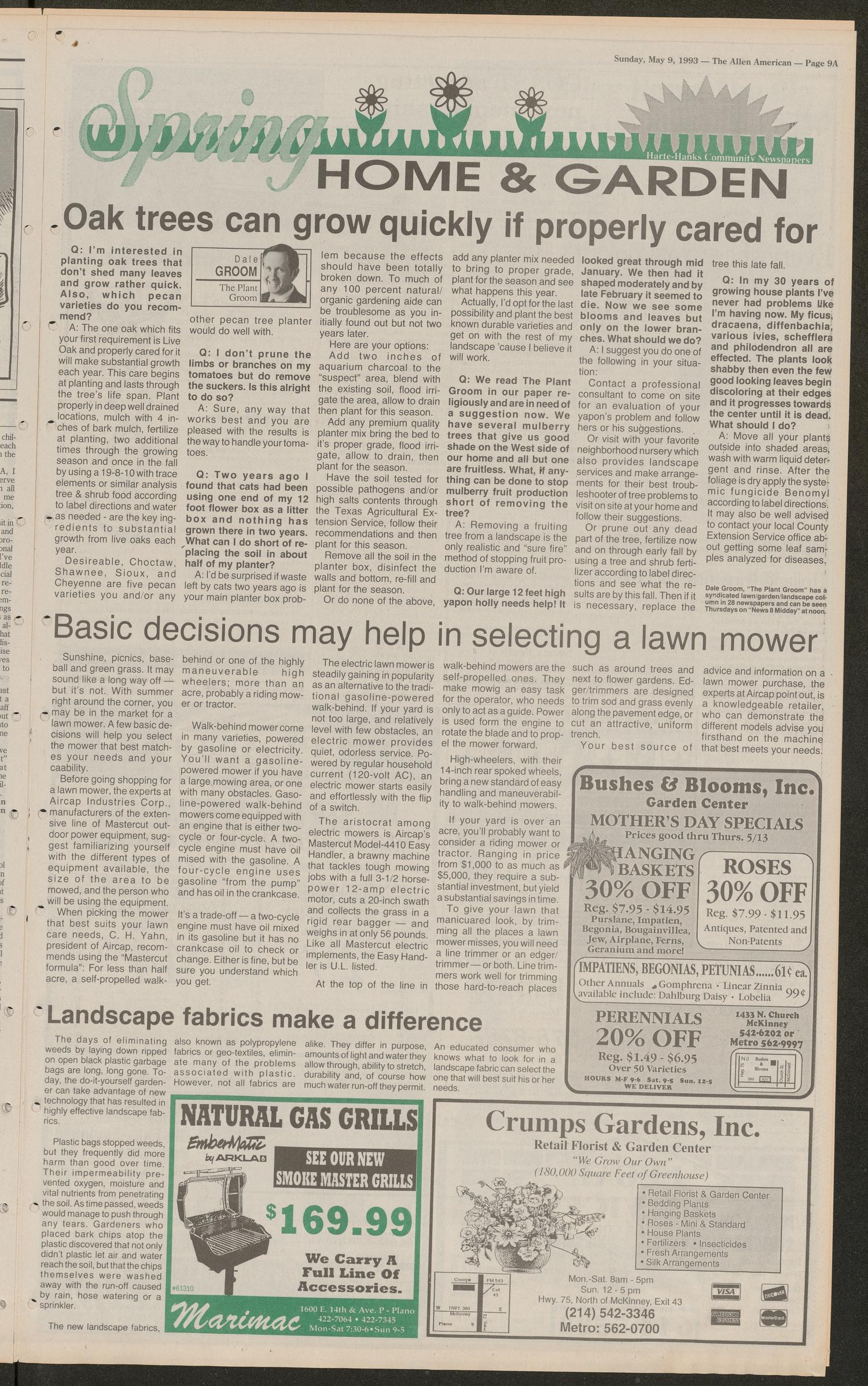 The Allen American (Allen, Tex.), Vol. 23, No. 140, Ed. 1 Sunday, May 9, 1993
                                                
                                                    [Sequence #]: 9 of 40
                                                