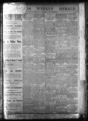 The Dallas Weekly Herald. (Dallas, Tex.), Vol. [35], No. 44, Ed. 1 Thursday, October 29, 1885