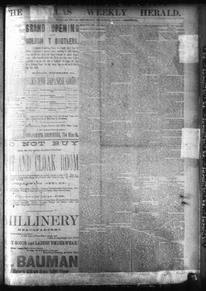 Primary view of object titled 'The Dallas Weekly Herald. (Dallas, Tex.), Vol. 36, Ed. 1 Thursday, December 3, 1885'.