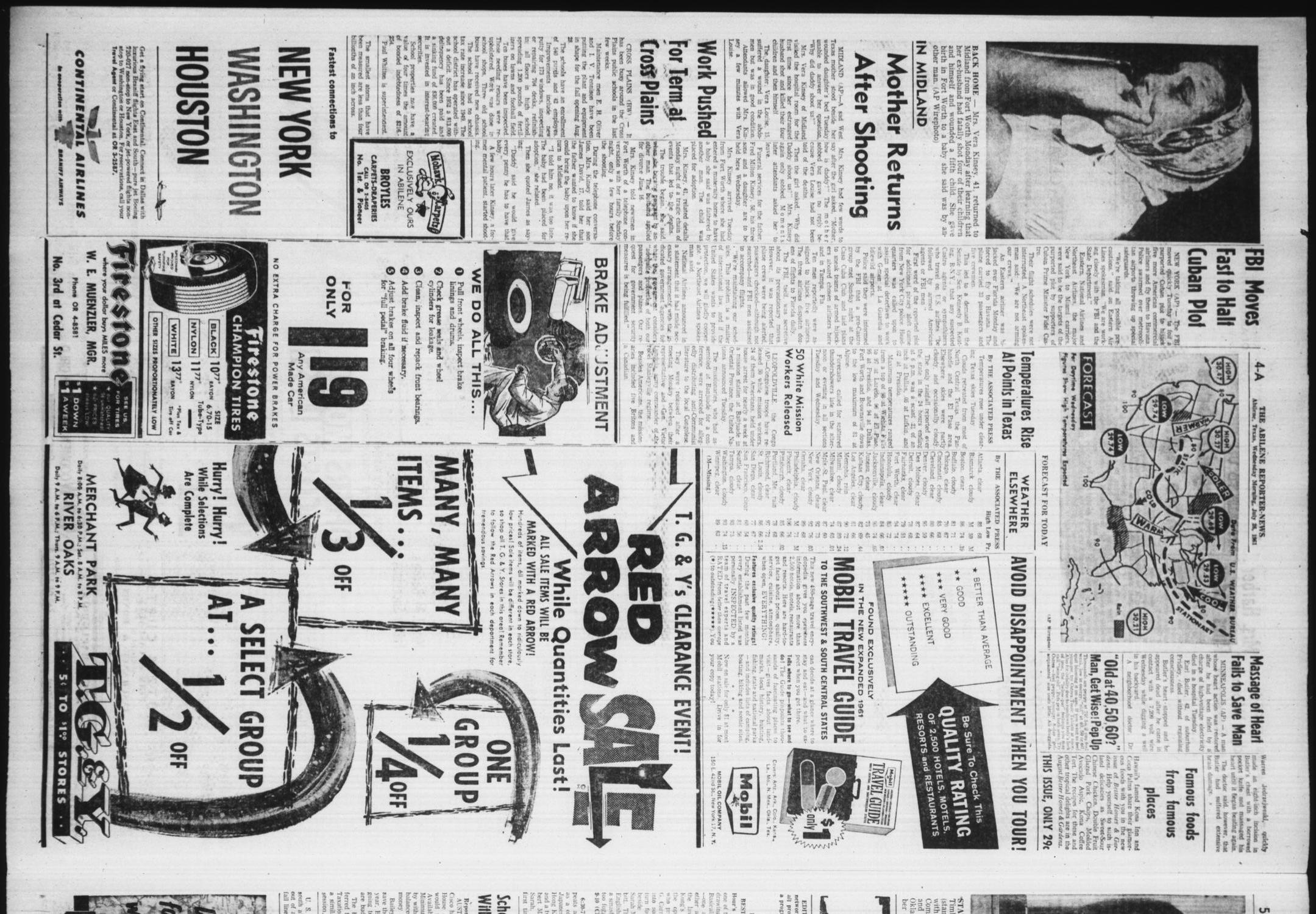 The Abilene Reporter-News (Abilene, Tex.), Vol. 81, No. 37, Ed. 1 Wednesday, July 26, 1961
                                                
                                                    [Sequence #]: 4 of 20
                                                