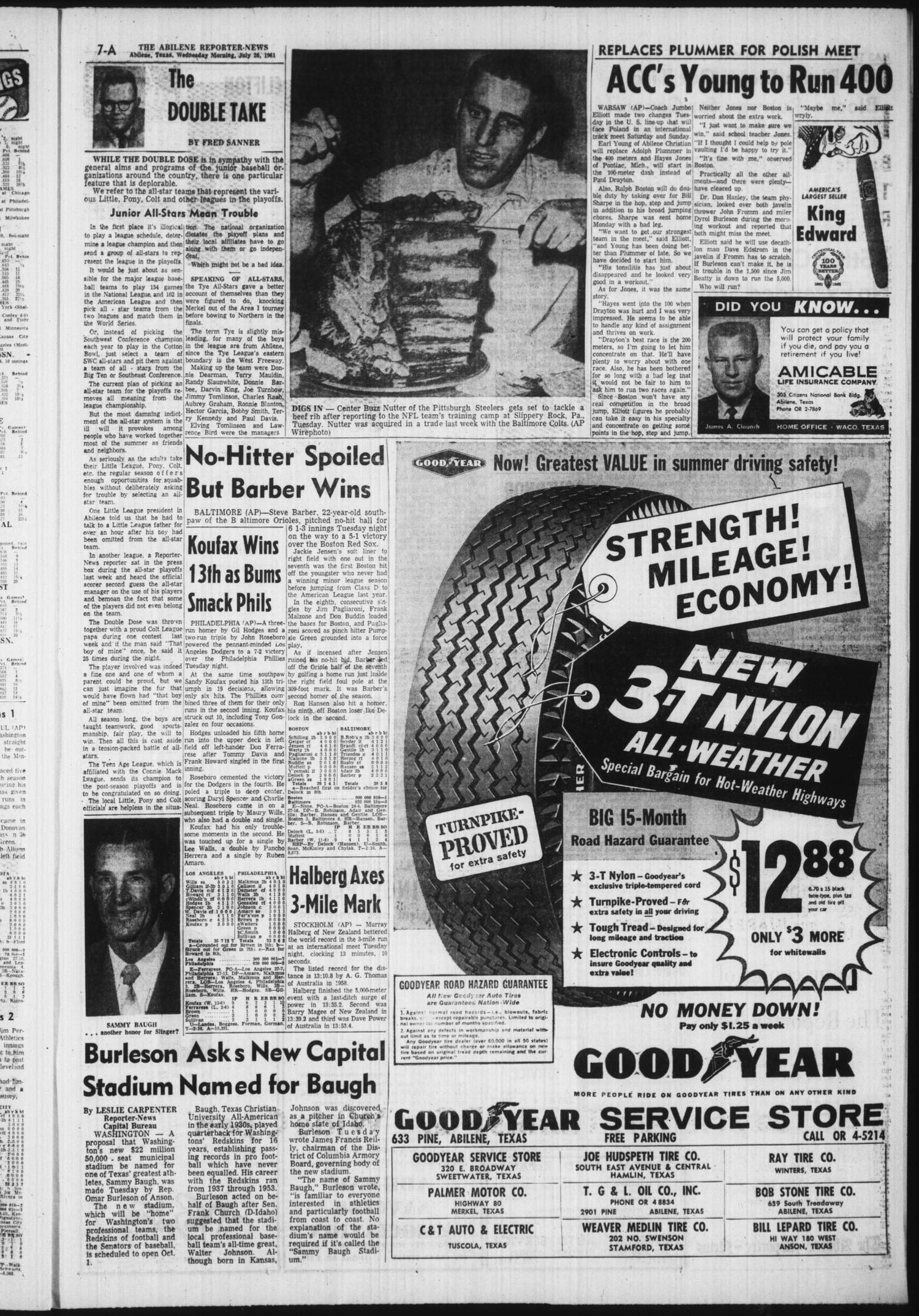 The Abilene Reporter-News (Abilene, Tex.), Vol. 81, No. 37, Ed. 1 Wednesday, July 26, 1961
                                                
                                                    [Sequence #]: 7 of 20
                                                