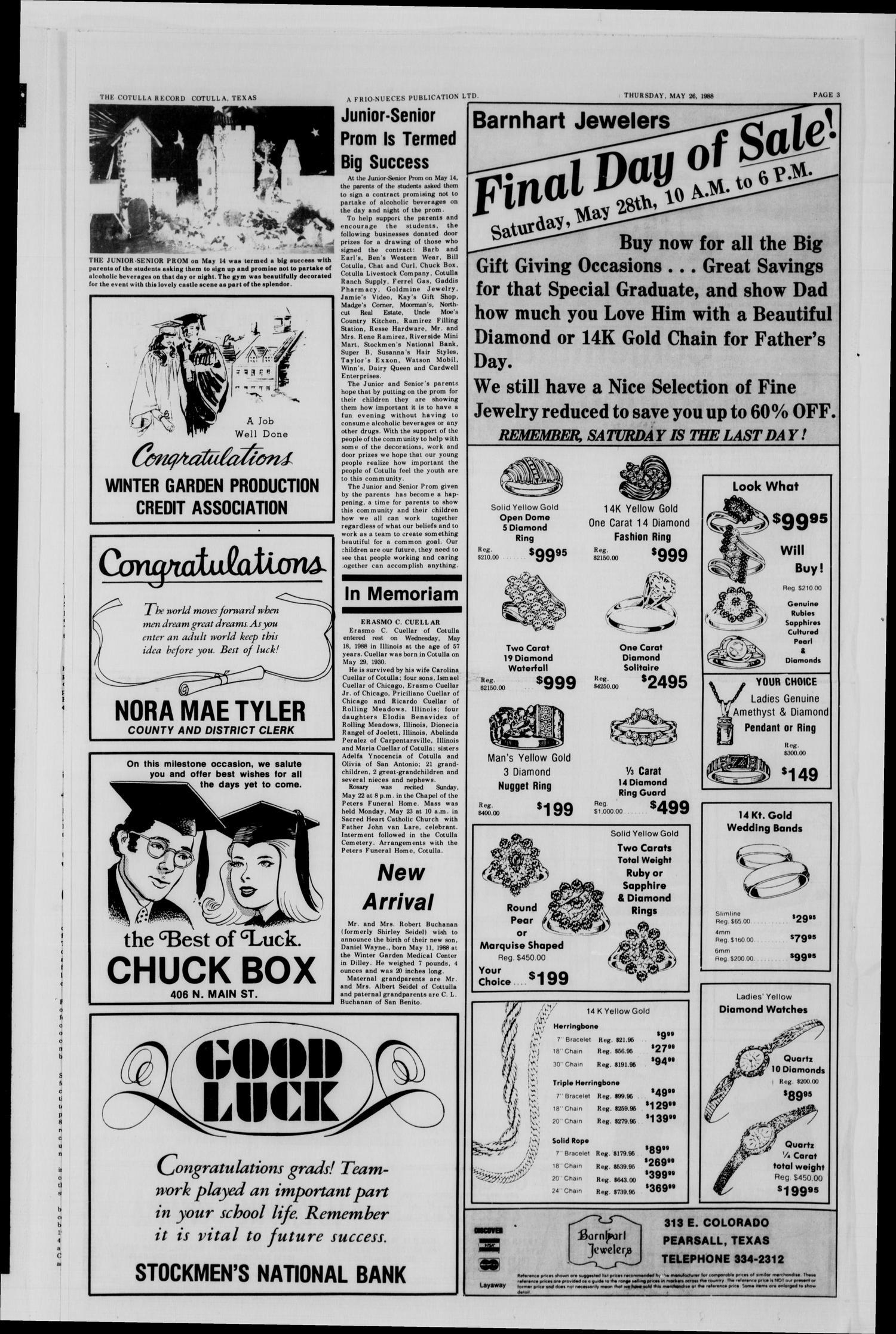 The Cotulla Record (Cotulla, Tex.), Ed. 1 Thursday, May 26, 1988
                                                
                                                    [Sequence #]: 3 of 6
                                                