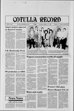 Primary view of object titled 'Cotulla Record (Cotulla, Tex.), Vol. 96, No. 5, Ed. 1 Thursday, January 31, 1991'.