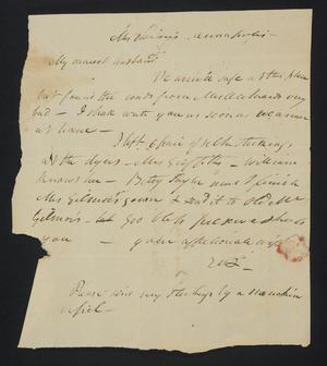 [Letter from Elizabeth Upshur Teackle to her husband, Littleton Dennis Teackle, March, 1810]