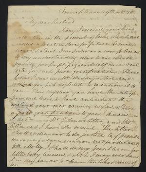 [Letter from Elizabeth Upshur Teackle to her husband, Littleton Dennis Teackle, October 29, 1810]