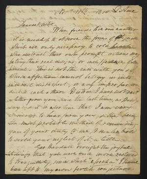 [Letter from Elizabeth Upshur Teackle to her sister, Ann Upshur Eyre, November 11, 1810]