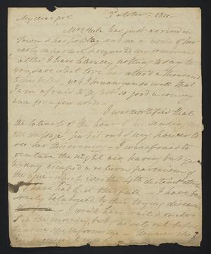 [Letter from Elizabeth Upshur Teackle to her sister, Ann Upshur Eyre, October 3, 1811]