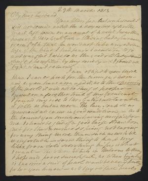 [Letter from Elizabeth Upshur Teackle to her husband, Littleton Dennis Teackle, March 29, 1813]