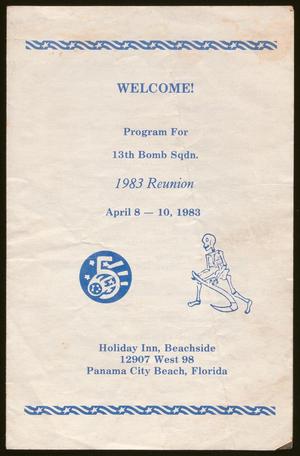 Primary view of object titled '[13th Bomb Squadron Reunion Program, April 8-10, 1983]'.