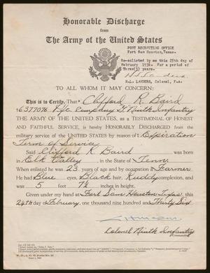 [Honorable Discharge Expiration of Service Certificate, #2]