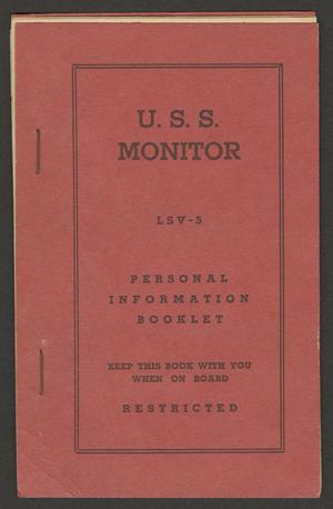 U. S. S. Monitor LSV-5: Personal Information Booklet