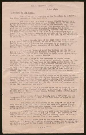 [Memorandum to the USS Monitor, May 8, 1945]