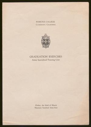 [Graduation Program for the Army Specialized Training Unit, March 3, 1944]