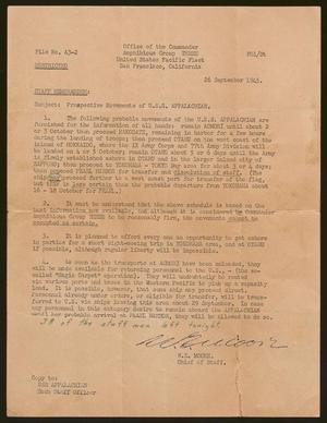 [Staff Memorandum from W. E. Moore to the USS Appalachian, September 26, 1945]