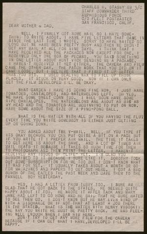 [Letter from Charles Stasny to his Parents, December 13, 1943]
