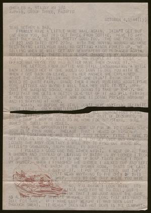 Primary view of object titled '[Letter from Charles Stasny to his Parents, October 4, 1944]'.
