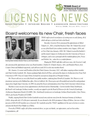 Licensing News, Spring 2008