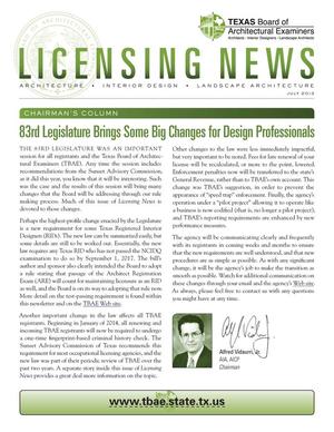 Licensing News, July 2013