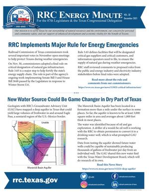 RRC Energy Minute, Volume 32, December 2021