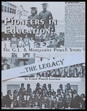 Primary view of object titled 'Pioneers in Education: The G.L. & Marguerite Powell Story [Supplement]'.