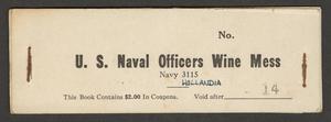 [Navy Officers Wine Mess Coupon Book]
